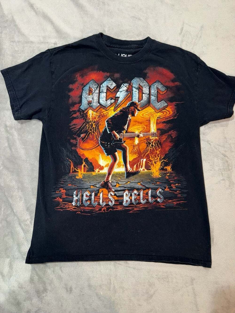 Liquid Blue AC/DC Hells Bells Rock Eruption Graphic T-Shirt